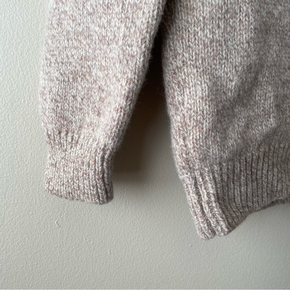 LL BEAN 100% Lambswool Henley Knit Sweater Men’s M Tall Cream Beige Fisherman - Picture 5 of 5